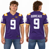 Custom Joe Burrow LSU Tigers Fan Inspired Burreaux Nameplate Home Game Football Jersey - Purple
