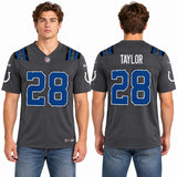 Custom Jonathan Taylor Indianapolis Colts Fan Inspired 2026 Rivalries Collection Stitched Premium Limited Jersey - Anthracite