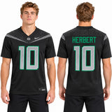 Custom Justin Herbert Oregon Ducks Fan Inspired Alumni Game Jersey - Black