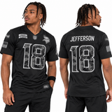 Custom Justin Jefferson Minnesota Vikings Fan Inspired 2026 Salute to Service Stitched Premium Limited Jersey - Black