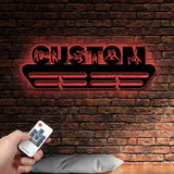 Custom Karate Medal Hanger Metal Wall Art LED Light Karate Boy Name Metal Sign Martial Arts Metal Holder Light Home