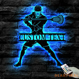 Custom Lacrosse Sign - Lacrosse Metal Wall With LED Light - Lacrosse Player Gift - Gift For Kid | GearViral
