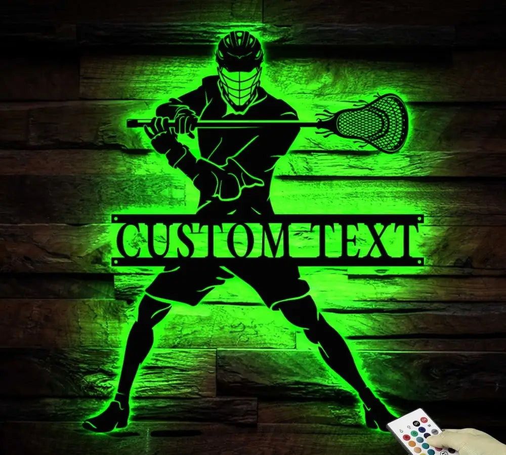 Custom Lacrosse Sign - Lacrosse Metal Wall With LED Light - Lacrosse Player Gift - Gift For Kid | GearViral