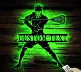Custom Lacrosse Sign - Lacrosse Metal Wall With LED Light - Lacrosse Player Gift - Gift For Kid | GearViral