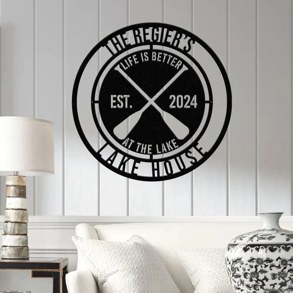 Custom Lake House Metal Sign Family Lake House Sign Personalized Family Name Sign Lakehouse Decor Home Decor Lake House