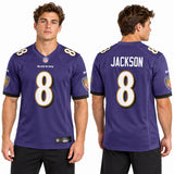 Custom Lamar Jackson Baltimore Ravens Fan Inspired Game Jersey - Purple
