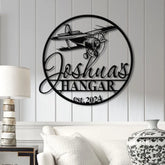 Custom LED Airplane Hangar Sign - Personalized Pilot Name Sign - Aviation Lover Wall Decor - Airplane Man Cave Sign