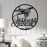 Custom LED Airplane Hangar Sign - Personalized Pilot Name Sign - Aviation Lover Wall Decor - Airplane Man Cave Sign