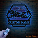 Custom LED Airplane Metal Sign Personalized Aviation Wall Art Pilot Gift Aircraft Decor Man Cave Aviation Sign Pilot