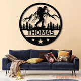 Custom LED Hiker Wall Sign - Personalized Hiking Metal Art with Name Nature Lover Wall Decor Adventure Gift for Hikers