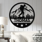 Custom LED Hiker Wall Sign - Personalized Hiking Metal Art with Name Nature Lover Wall Decor Adventure Gift for Hikers