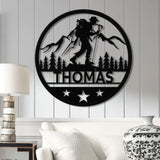 Custom LED Hiker Wall Sign - Personalized Hiking Metal Art with Name Nature Lover Wall Decor Adventure Gift for Hikers