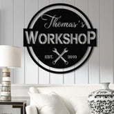 Custom LED Workshop Sign with Color Changing Lights Personalized Garage Decor Metal Wall Art for Mechanics Custom Shop