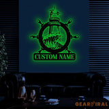 Custom Lighthouse Metal Sign with LED Light Personalized Light House Name Sign Nautical Beach House Decoration Xmas