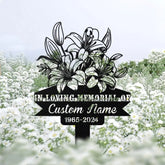 Custom Lily flowers Memorial Stake - Personalized Lily Metal Stake - Sympathy Sign - Grave Marker | GearViral