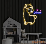 Custom Llama Neon Sign Personalized Llama LED Light Animal Lover Wall Decor Gifts for Kids Llama Room Neon Wall Art