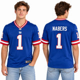 Custom Malik Nabers New York Giants Fan Inspired Game Player Jersey - Royal