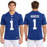 Custom Malik Nabers New York Giants Fan Inspired Premium F.U.S.E. Premium Limited Jersey - Royal