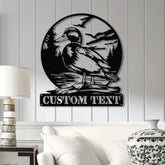 Custom Mallard Duck Metal Wall Art with LED Lights Personalized Duck Name Sign Rustic Wall Decor Man Cave & Cabin Decor