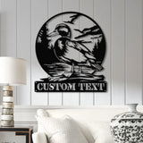 Custom Mallard Duck Metal Wall Art with LED Lights Personalized Duck Name Sign Rustic Wall Decor Man Cave & Cabin Decor