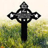 Custom Memorial Cross With Birds Metal Stake Memorial Garden Decor Personalized Angel Cross Signs Outdoor Grave Markers