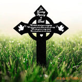 Custom Memorial Cross With Birds Metal Stake Memorial Garden Decor Personalized Angel Cross Signs Outdoor Grave Markers