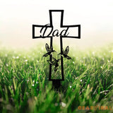 Custom Memorial Metal Cross Stake Grave Marker Sympathy Gifts Remembrance Gift Lawn Metal Cross Garden Stake Memorial