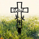 Custom Memorial Metal Cross Stake Grave Marker Sympathy Gifts Remembrance Gift Lawn Metal Cross Garden Stake Memorial