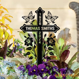 Custom Memorial Metal Cross Stake Grave Marker Sympathy Gifts Remembrance Gift Lawn Metal Cross Garden Stake Memorial