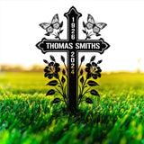 Custom Memorial Metal Cross Stake Grave Marker Sympathy Gifts Remembrance Gift Lawn Metal Cross Garden Stake Memorial