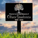 Custom Memorial Tree Sign With Stake Personalized Tree Metal Garden Marker Tree Garden Sign Tree Plaque Marker Metal