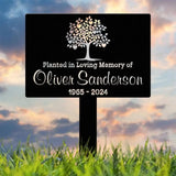 Custom Memorial Tree Sign With Stake Personalized Tree Metal Garden Marker Tree Garden Sign Tree Plaque Marker Metal