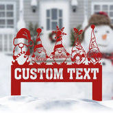 Custom Merry Christmas Gnomes Metal Stake ersonalized Name Sign Gnome Yard Art Lawn Decor Custom Christmas Holiday Gift