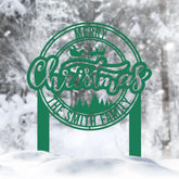 Custom Merry Christmas Metal Yard Stake Personalized Santa Riding a Sleigh Metal Sign Family Name Sign Christmas Decor