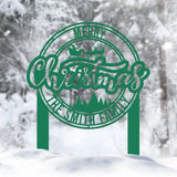 Custom Merry Christmas Metal Yard Stake Personalized Santa Riding a Sleigh Metal Sign Family Name Sign Christmas Decor