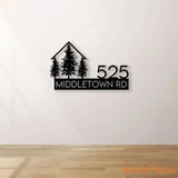 Custom Metal Address Sign Personalized Pine Tree Number Sign Address Metal Sign With Street Name Farmhouse Entrance