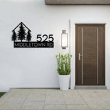 Custom Metal Address Sign Personalized Pine Tree Number Sign Address Metal Sign With Street Name Farmhouse Entrance