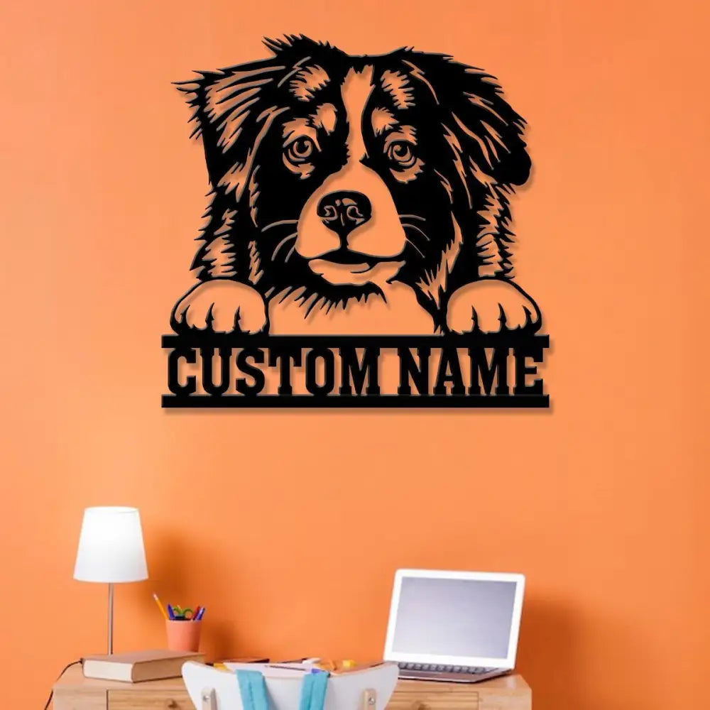 Custom Metal Australian Shepherd Sign Australian Shepherd Family Name Gift Gift For Dog Lover Dog Monogram Metal Sign