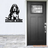 Custom Metal Basset Hound Sign with Led Light Basset Hound Family Name Gift Gift For Dog Lover Dog Monogram Metal Sign