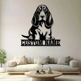 Custom Metal Basset Hound Sign with Led Light Basset Hound Family Name Gift Gift For Dog Lover Dog Monogram Metal Sign