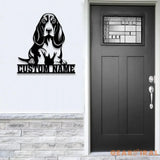 Custom Metal Basset Hound Sign with Led Light Basset Hound Family Name Gift Gift For Dog Lover Dog Monogram Metal Sign