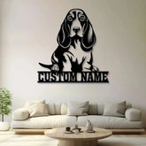 Custom Metal Basset Hound Sign with Led Light Basset Hound Family Name Gift Gift For Dog Lover Dog Monogram Metal Sign