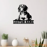 Custom Metal Beagle Sign with Led Light Beagle Dog Name Gift Gift For Dog Lover Dog Monogram Metal Sign Dog Mom Gift
