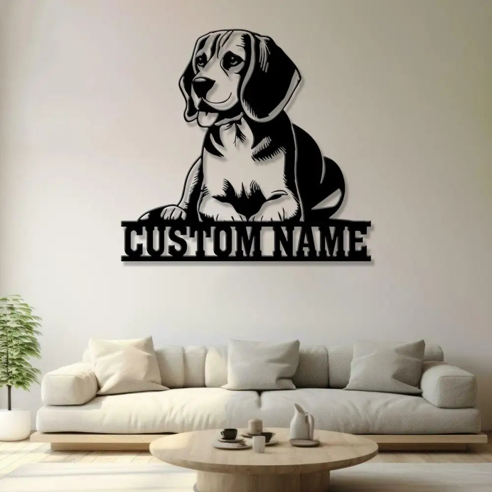 Custom Metal Beagle Sign with Led Light Beagle Dog Name Gift Gift For Dog Lover Dog Monogram Metal Sign Dog Mom Gift