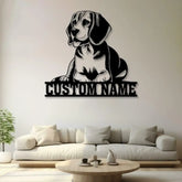 Custom Metal Beagle Sign with Led Light Beagle Dog Name Gift Gift For Dog Lover Dog Monogram Metal Sign Dog Mom Gift