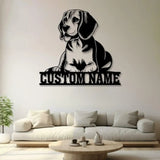 Custom Metal Beagle Sign with Led Light Beagle Dog Name Gift Gift For Dog Lover Dog Monogram Metal Sign Dog Mom Gift