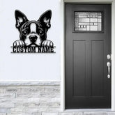 Custom Metal Boston Terrier Sign with Led Light Boston Terrier Family Name Gift Gift For Dog Lover Dog Monogram Metal