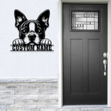 Custom Metal Boston Terrier Sign with Led Light Boston Terrier Family Name Gift Gift For Dog Lover Dog Monogram Metal