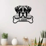 Custom Metal Boxer Sign with Led Light Boxer Dog Name Gift Gift For Dog Lover Dog Monogram Metal Sign Dog Mom Gift