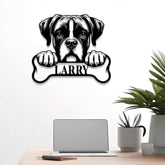 Custom Metal Boxer Sign with Led Light Boxer Dog Name Gift Gift For Dog Lover Dog Monogram Metal Sign Dog Mom Gift
